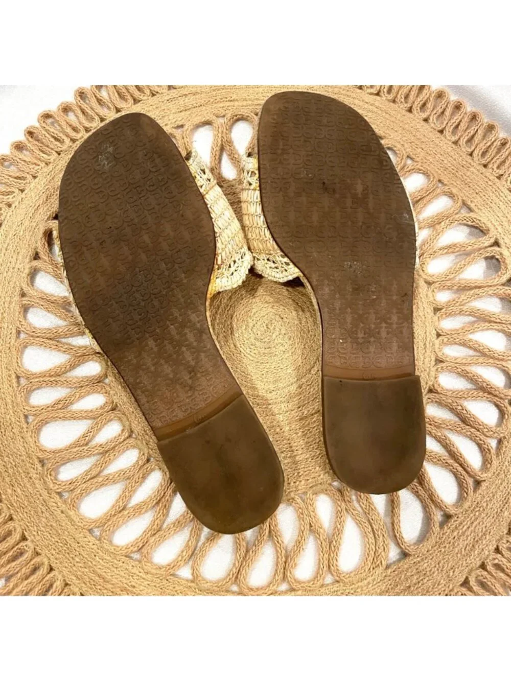 Sam Edelman Bambi Raffia Buckle Slide Sandal Tan Buttercup Size 6.5